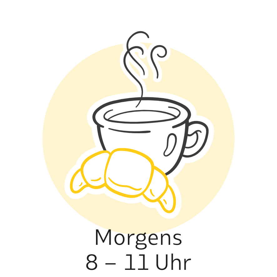Morgens<br>08:00 Uhr - 11:00 Uhr